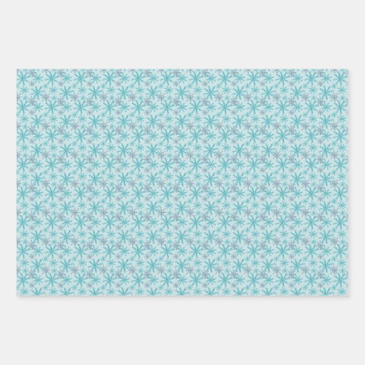 Turquoise Waterverf kerstballen en Snowflake Inpakpapier Vel (Voorkant 3)