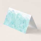 Turquoise Waterverf Modern Artist Visitekaartjes (Achterkant)