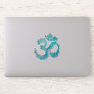 Turquoise Waterverf Om Symbol Sticker