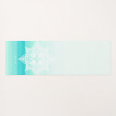 Turquoise Waterverf Ombre Mandala Monogram Yogamat (Achterkant (horizontaal))
