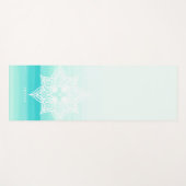 Turquoise Waterverf Ombre Mandala Monogram Yogamat (Voorkant (horizontaal))