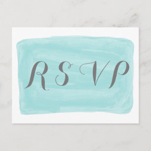 turquoise Waterverf response Briefkaart
