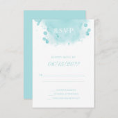 Turquoise Waterverf RSVP Enclosure Kaart (Voorkant / Achterkant)
