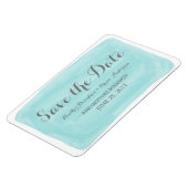 Turquoise Waterverf Save the Date-magneet Magneet (Linkerzijde)
