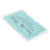 Turquoise Waterverf Save the Date-magneet Magneet (Rechterzijde)