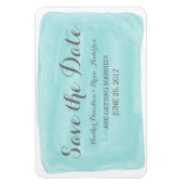 Turquoise Waterverf Save the Date-magneet Magneet (Verticaal)