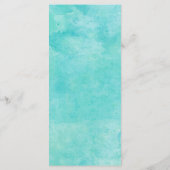Turquoise Waterverf Typografie Bruiloft Menu 2 (Achterkant)