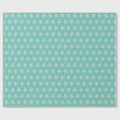 turquoise Waterverf-zeester Cadeaupapier (Vlak)