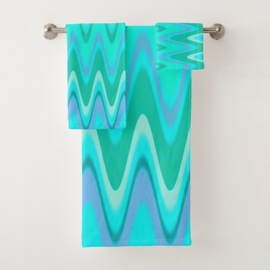 Turquoise Waves Bad Handdoek (Insitu)