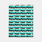 Turquoise Waves Fleece Deken (Voorkant)
