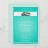 Turquoise Wedding Invitations Kaart (Voorkant / Achterkant)