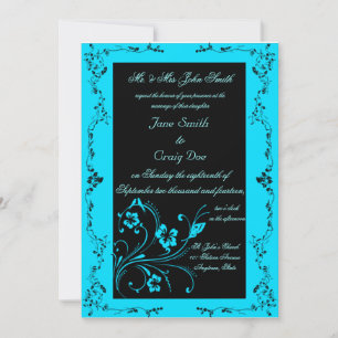 Turquoise Wedding Invitations Kaart