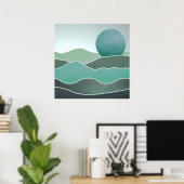 Turquoise Wereld Landschap Poster (Thuiskantoor)