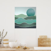 Turquoise Wereld Landschap Poster (Keuken)