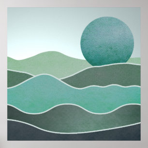 Turquoise Wereld Landschap Poster