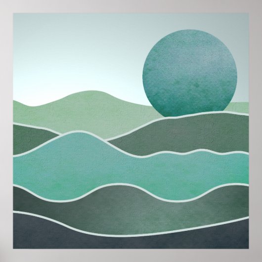 Turquoise Wereld Landschap Poster (Voorkant)