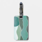 Turquoise wereldlandschap bagagelabel (Achterkant verticaal)