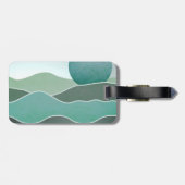 Turquoise wereldlandschap bagagelabel (Achterkant horizontaal)