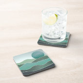 Turquoise wereldlandschap bier onderzetter (Rechterzijde)