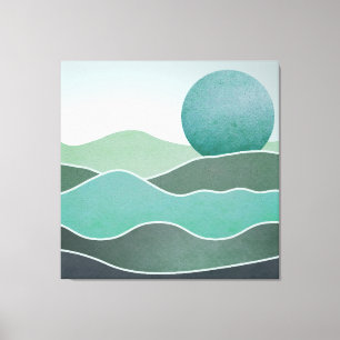 Turquoise wereldlandschap canvas afdruk