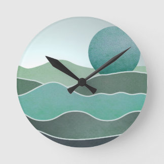 Turquoise wereldlandschap ronde klok