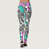 Turquoise werveling - leggings (Achterkant)