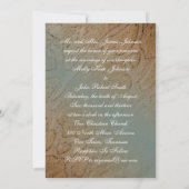Turquoise Westerne Motif Wedding Kaart (Achterkant)