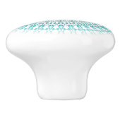 Turquoise White Chevron Modern Mandala Keramische Knop (Zijkant)