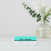Turquoise White Color block Mini Visitekaartje (Staand voorkant)