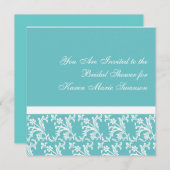 Turquoise & White Elegance Kaart (Voorkant / Achterkant)