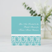 Turquoise & White Elegance Kaart (Staand voorkant)