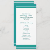 Turquoise White Elegant Wedding Programs Programma (Voorkant / Achterkant)