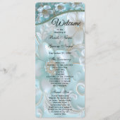 Turquoise White Floral Wedding Programme (Devant)