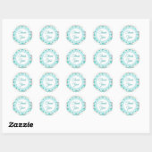 Turquoise White Lacey Dank je Stickers (Vel)