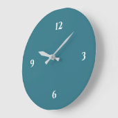 Turquoise & White Minimalist Large Clock Grote Klok (Hoek)