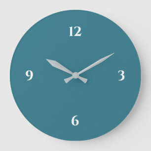 Turquoise & White Minimalist Large Clock Grote Klok