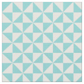 Turquoise White Modern Triangles Pattern Fabric Stof (Close Up)