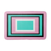 Turquoise White Pink Black Geometric Badmat (Voorkant)