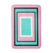 Turquoise White Pink Black Geometric Badmat (Voorkant Verticaal)