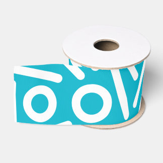 Turquoise white seamless monogram Patroonlint Grosgrain Lint