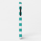 Turquoise White Stripe Personalized Pink Flamingo Case-Mate iPhone Case (Achterkant/links)
