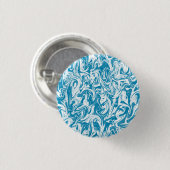 Turquoise & White Swirl Ronde Button 3,2 Cm (Voorkant /achterkant)