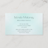 Turquoise White Turtle Beach Front Rentals Visitekaartje (Achterkant)