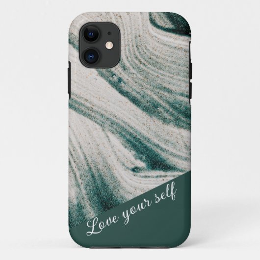 Turquoise wide wavy lines iPhone Case (Achterkant)