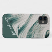 Turquoise wide wavy lines iPhone Case (Achterkant (horizontaal))
