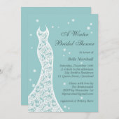  turquoise Winter Bridal Shower Kaart (Voorkant / Achterkant)