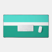 Turquoise Wit Blauwgroen Kleurenblok Stijlontwerp Bureaumat (Keyboard & Muis)