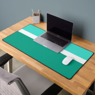 Turquoise Wit Blauwgroen Kleurenblok Stijlontwerp Bureaumat