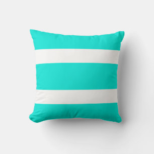 Turquoise & Wit Vetgedrukte Gestreepte Accent Kuss Kussen