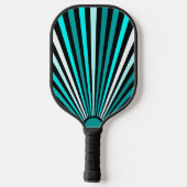 Turquoise Wit Zwart witte strepen Pickleball Paddle (Achterkant)